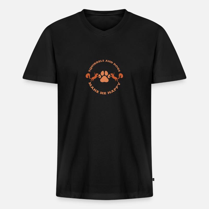 Eichhörnchen - Männer Premium Bio T-Shirt mit V-Ausschnitt - Schwarz