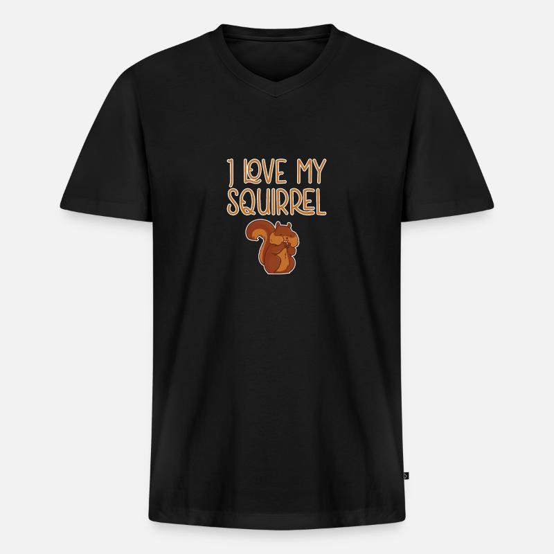 Eichhörnchen - Männer Premium Bio T-Shirt mit V-Ausschnitt - Schwarz