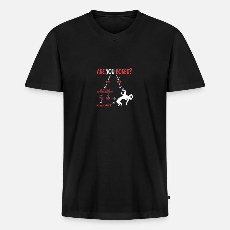 Wrestling - Männer Premium Bio T-Shirt mit V-Ausschnitt - Schwarz