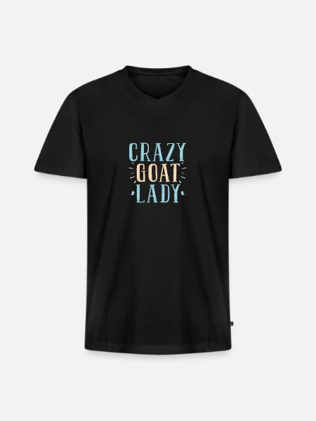 Ziege Ziegenbock - Männer Premium Bio T-Shirt mit V-Ausschnitt - Schwarz
