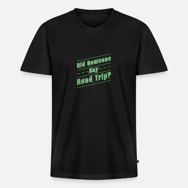 Road Trip - Männer Premium Bio T-Shirt mit V-Ausschnitt - Schwarz
