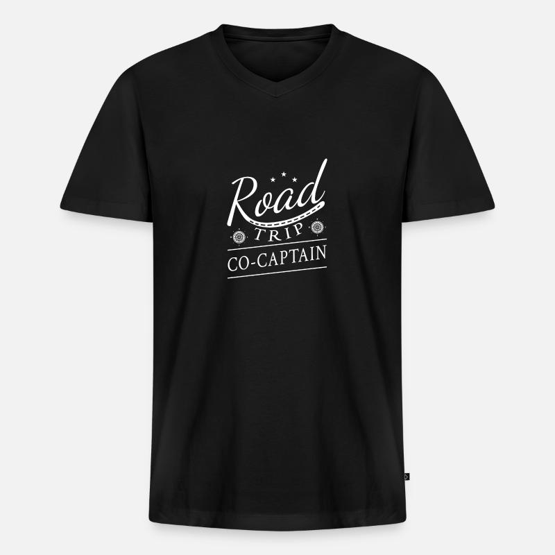 Road Trip - Männer Premium Bio T-Shirt mit V-Ausschnitt - Schwarz
