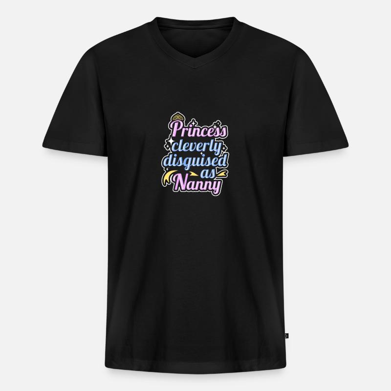 Nanny Babysitterin Tagesmutter - Männer Premium Bio T-Shirt mit V-Ausschnitt - Schwarz