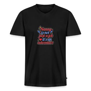 Nanny Babysitter Childminder - Men's Premium Organic T-shirt with V-neck - black - Front - Nico (187cm)