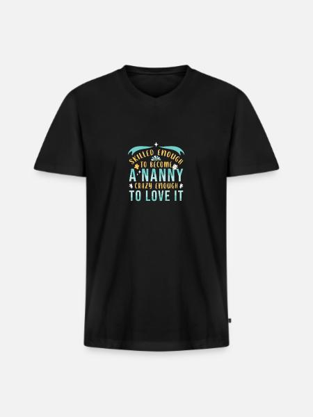 Nanny Babysitter Childminder - Men's Premium Organic T-shirt with V-neck - black