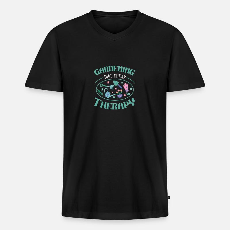 Gärtner - Männer Premium Bio T-Shirt mit V-Ausschnitt - Schwarz