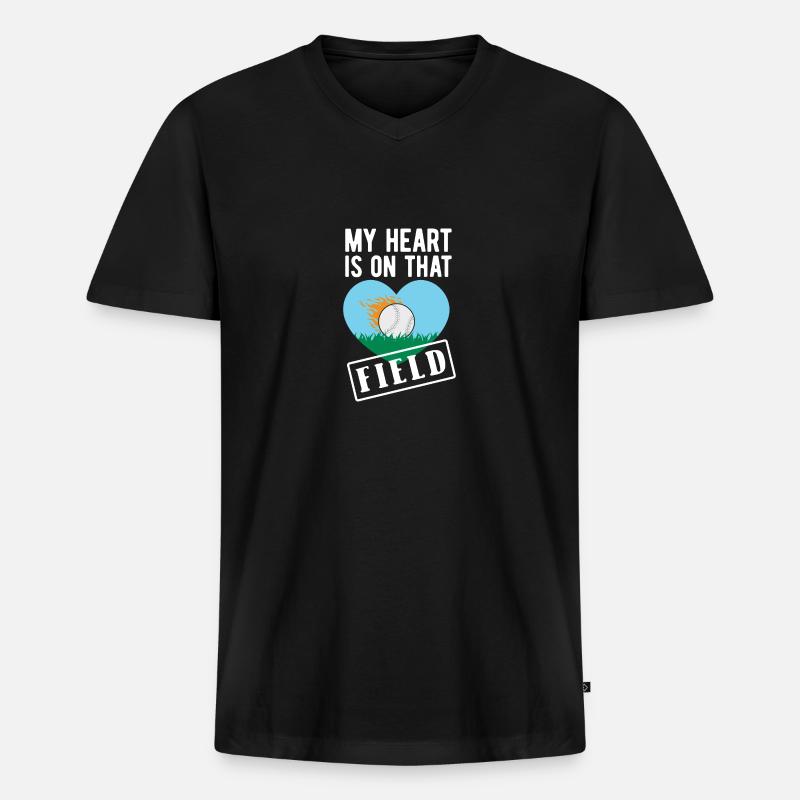 Baseball Mama - Männer Premium Bio T-Shirt mit V-Ausschnitt - Schwarz