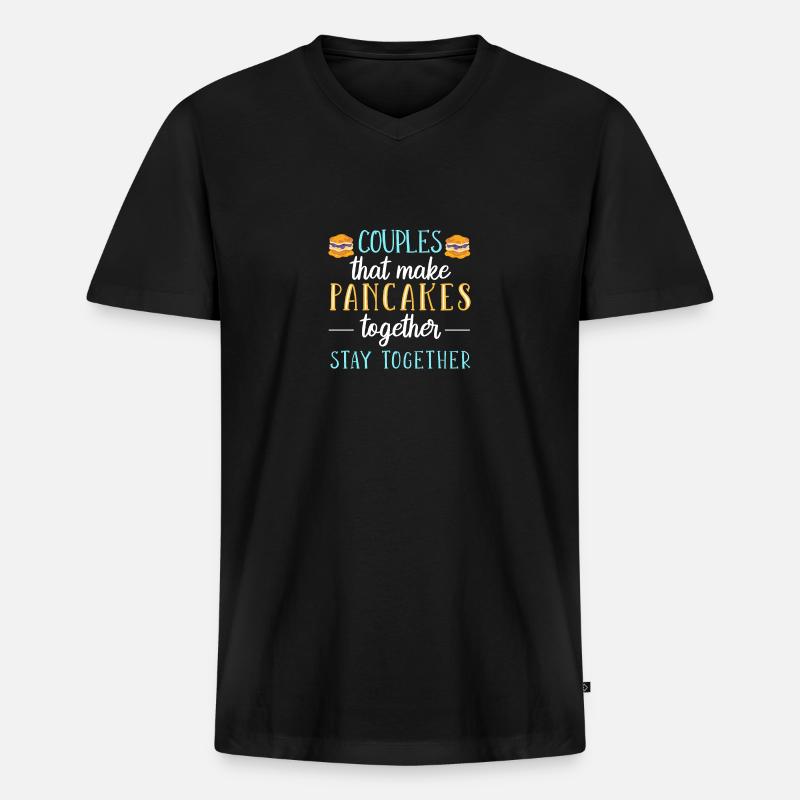 Pfannkuchen - Männer Premium Bio T-Shirt mit V-Ausschnitt - Schwarz