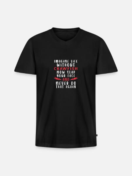 Langusten Languste - Männer Premium Bio T-Shirt mit V-Ausschnitt - Schwarz