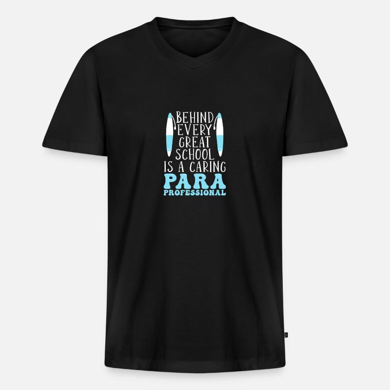 Paraprofessional - Männer Premium Bio T-Shirt mit V-Ausschnitt - Schwarz
