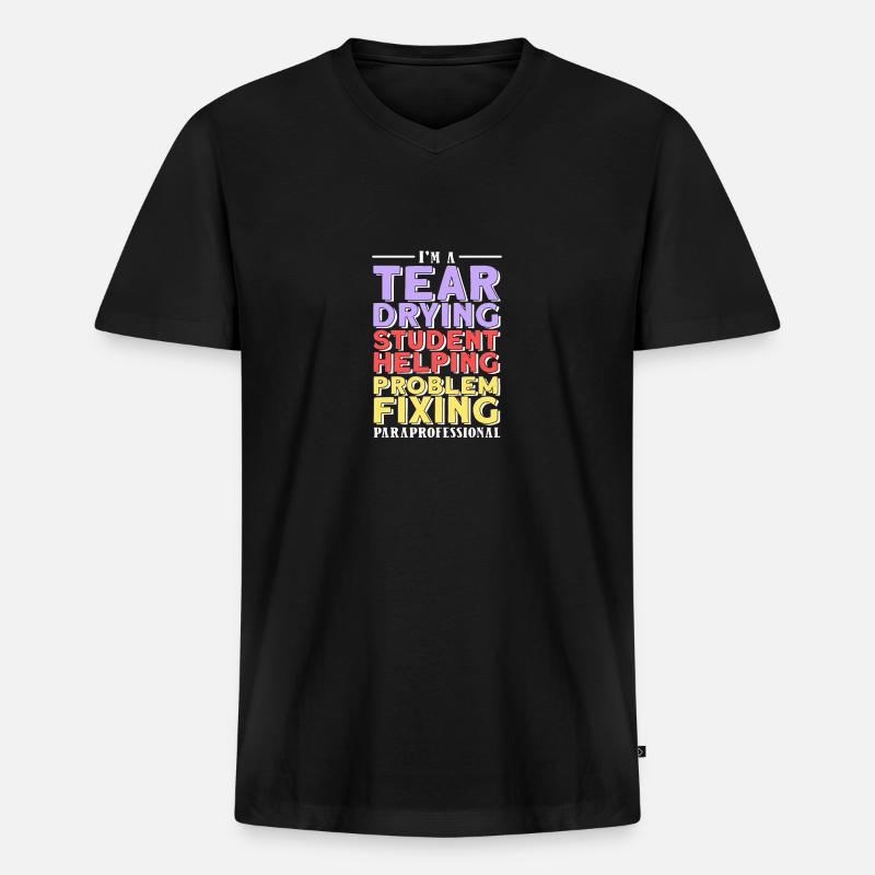Paraprofessional - Männer Premium Bio T-Shirt mit V-Ausschnitt - Schwarz
