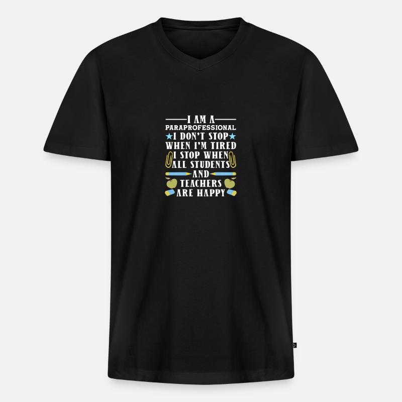 Paraprofessional - Männer Premium Bio T-Shirt mit V-Ausschnitt - Schwarz