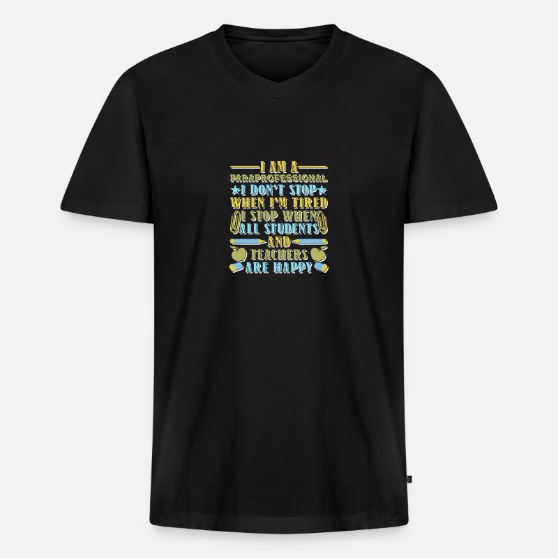 Paraprofessional - Männer Premium Bio T-Shirt mit V-Ausschnitt - Schwarz
