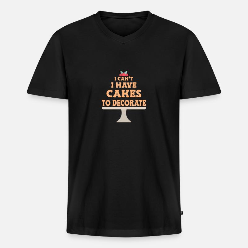 Kuchen backen Bäcker Konditor - Männer Premium Bio T-Shirt mit V-Ausschnitt - Schwarz