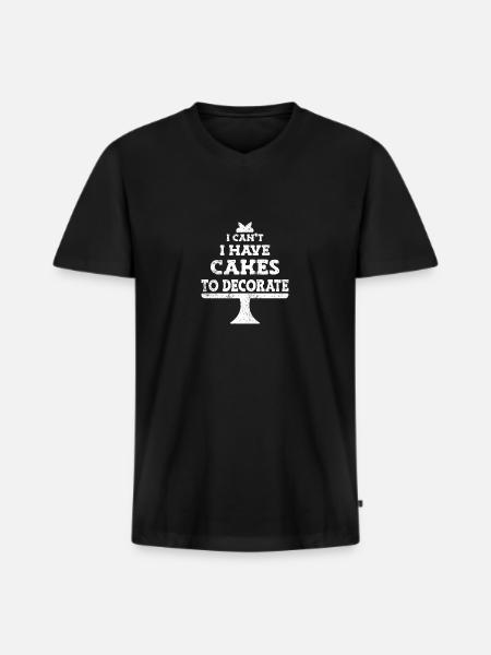 Kuchen backen Bäcker Konditor - Männer Premium Bio T-Shirt mit V-Ausschnitt - Schwarz