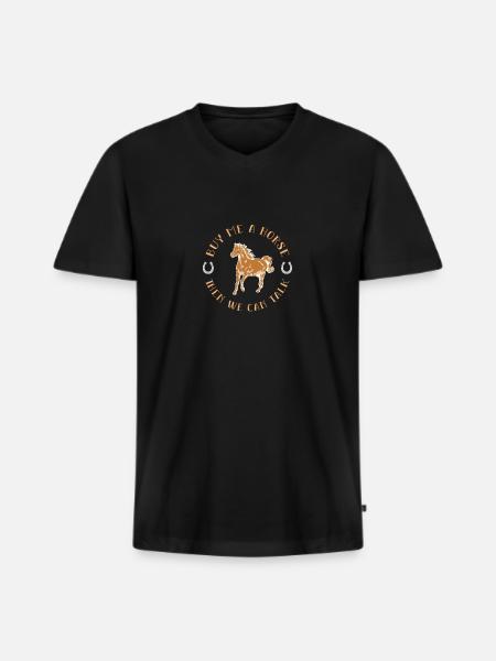 Équitation Sport équestre - T-shirt encolure en V Premium bio Homme - noir