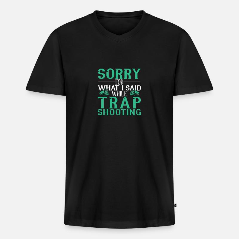 Tontaubenschießen - Männer Premium Bio T-Shirt mit V-Ausschnitt - Schwarz
