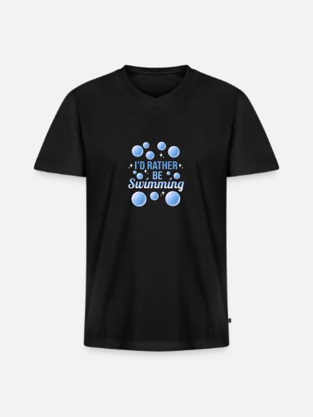 Nageurs - T-shirt encolure en V Premium bio Homme - noir