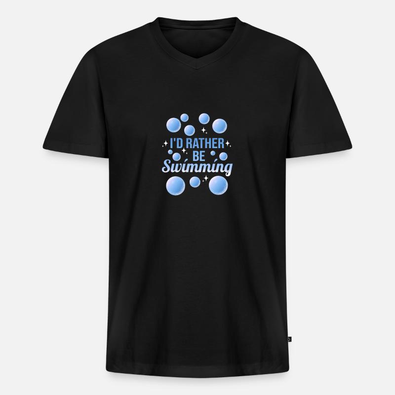 Schwimmen Schwimmer - Männer Premium Bio T-Shirt mit V-Ausschnitt - Schwarz