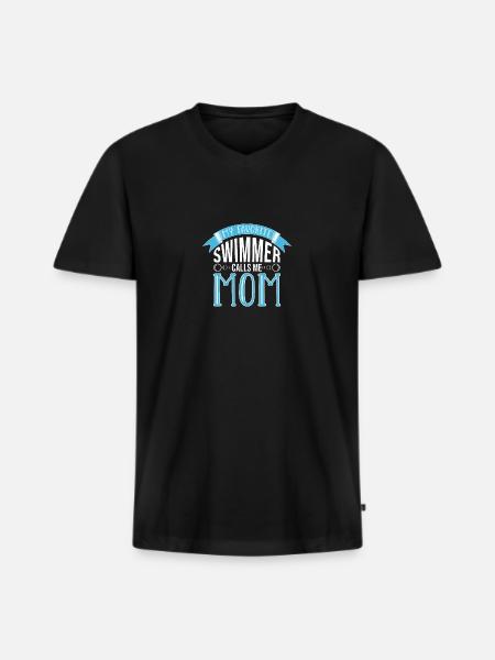 Nageurs - T-shirt encolure en V Premium bio Homme - noir