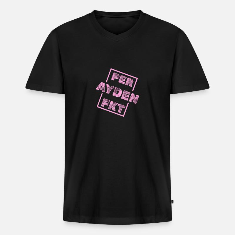 Einzigartig Ayden - Männer Premium Bio T-Shirt mit V-Ausschnitt - Schwarz