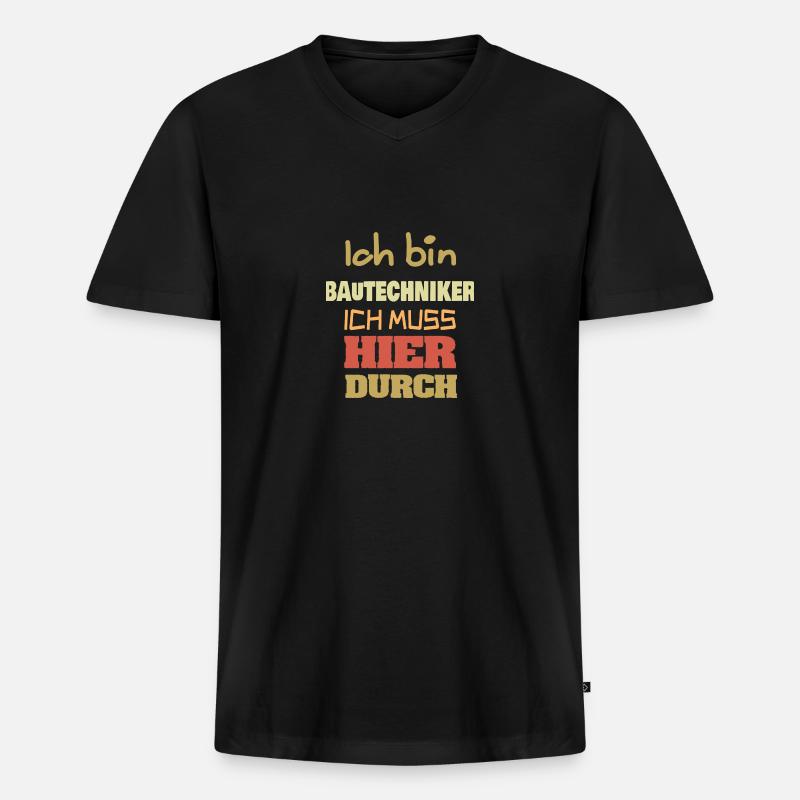 Construction technician as a profession - Men's Premium Organic T-shirt with V-neck - black