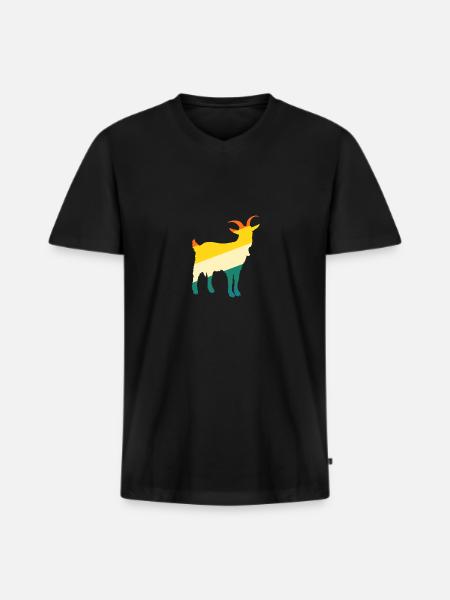 Chèvres - T-shirt encolure en V Premium bio Homme - noir