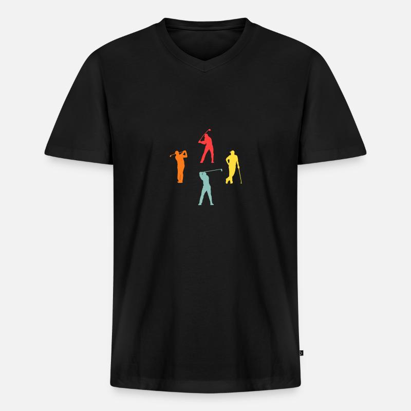 Golfer Evolution Golf - Men's Premium Organic T-shirt with V-neck - black