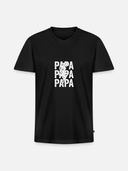 Golf Papa Père Golf - T-shirt encolure en V Premium bio Homme - noir