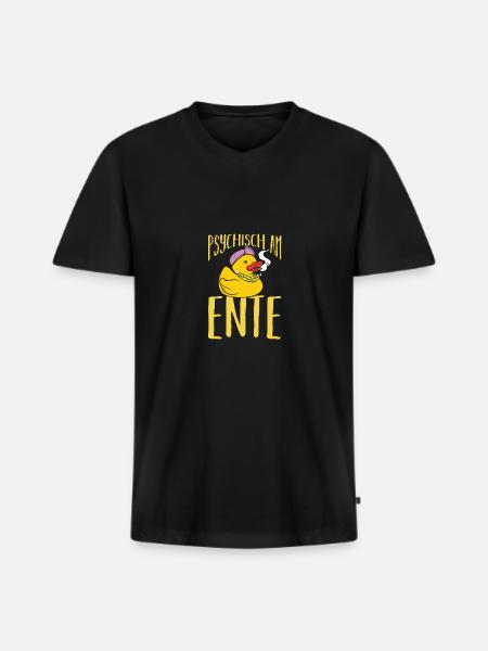 Psychically on the duck - Men's Premium Organic T-shirt with V-neck - black