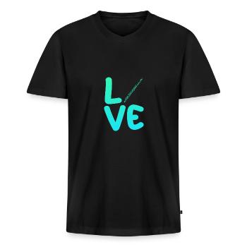 Flötist Querflöte - Männer Premium Bio T-Shirt mit V-Ausschnitt - Schwarz - Vorne - Nico (187cm)