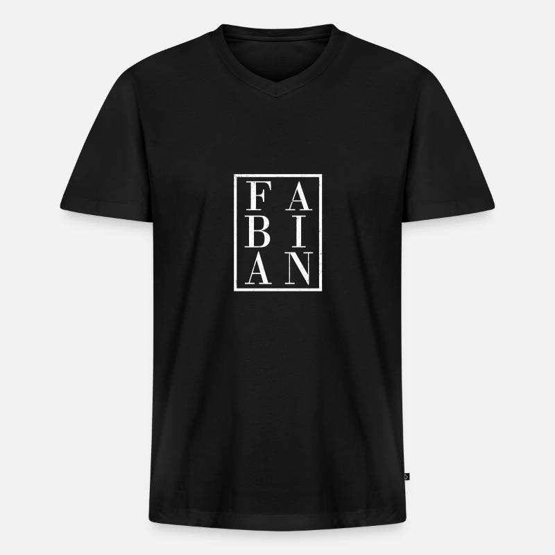 Fabian - Männer Premium Bio T-Shirt mit V-Ausschnitt - Schwarz