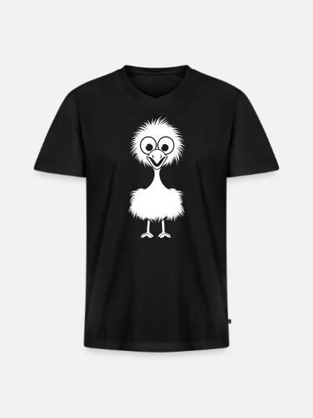 ostrich - Men's Premium Organic T-shirt with V-neck - black