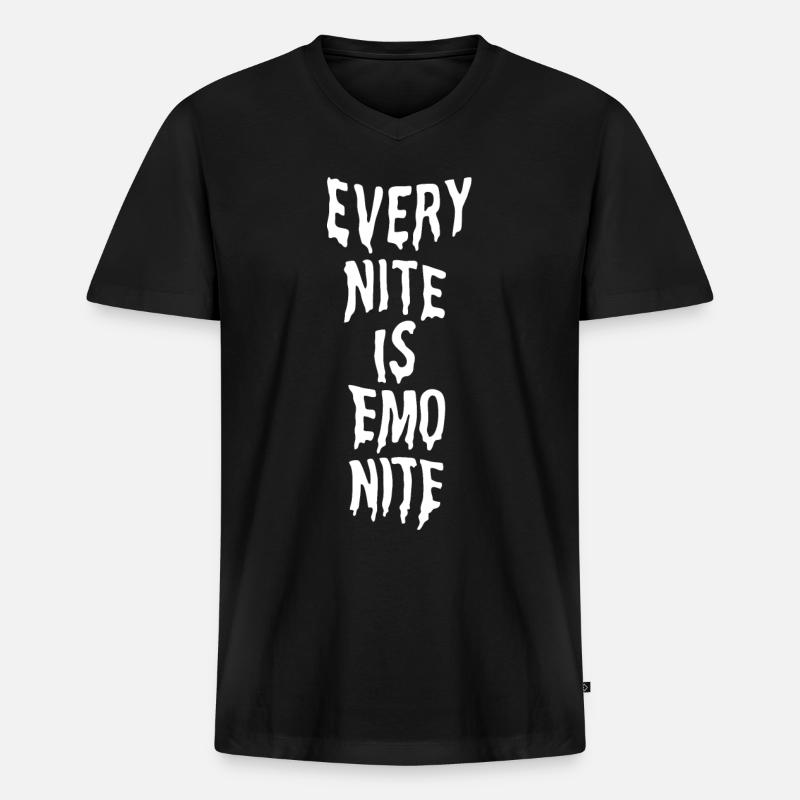 Emo Nite - Männer Premium Bio T-Shirt mit V-Ausschnitt - Schwarz