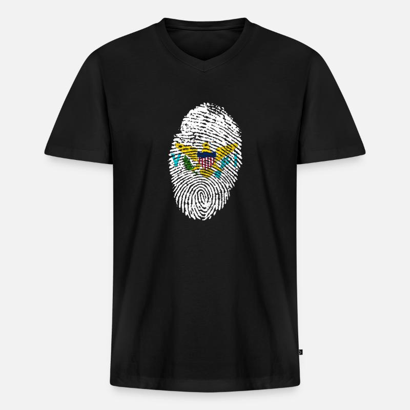 Jungferninseln - Männer Premium Bio T-Shirt mit V-Ausschnitt - Schwarz