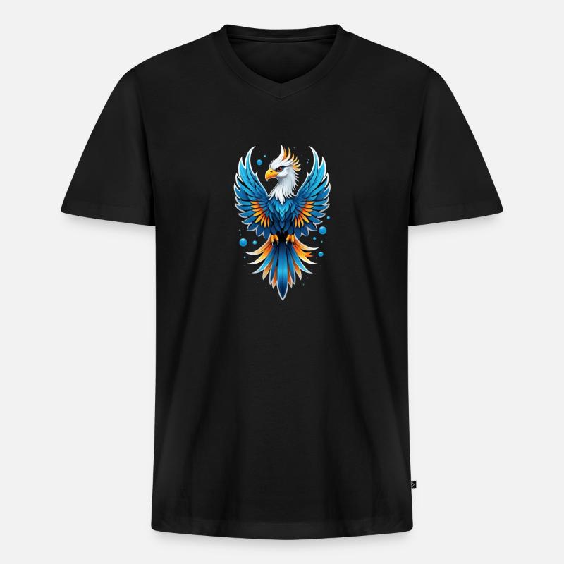 Phönix - Phönix - Feuervogel - Männer Premium Bio T-Shirt mit V-Ausschnitt - Schwarz