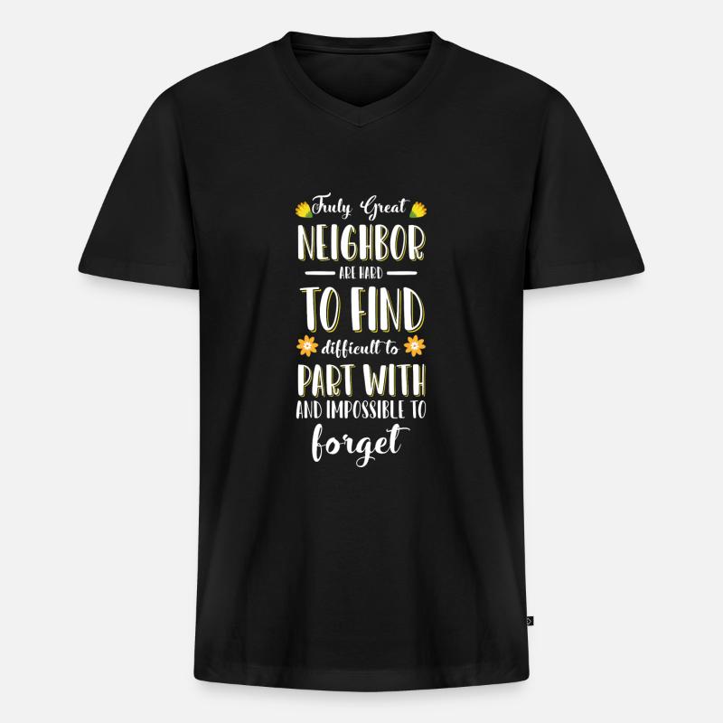 Nachbar Freundschaft Feier - Männer Premium Bio T-Shirt mit V-Ausschnitt - Schwarz