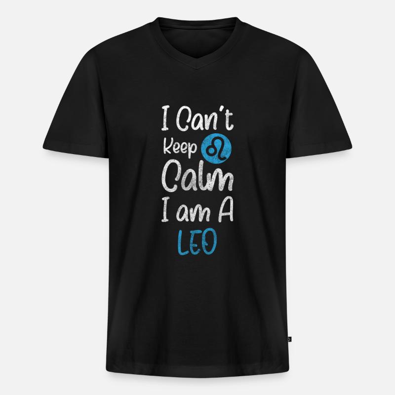 Löwe Astrologie Eigenschaften Sternbild - Männer Premium Bio T-Shirt mit V-Ausschnitt - Schwarz