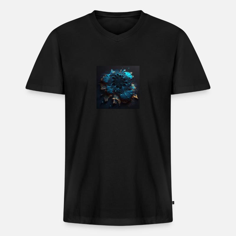 Abstrakter Schädel n°8 - Männer Premium Bio T-Shirt mit V-Ausschnitt - Schwarz