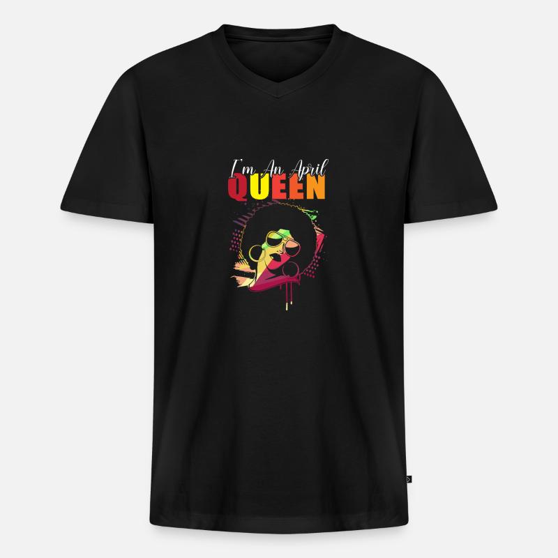 Sternzeichen Widder - Männer Premium Bio T-Shirt mit V-Ausschnitt - Schwarz