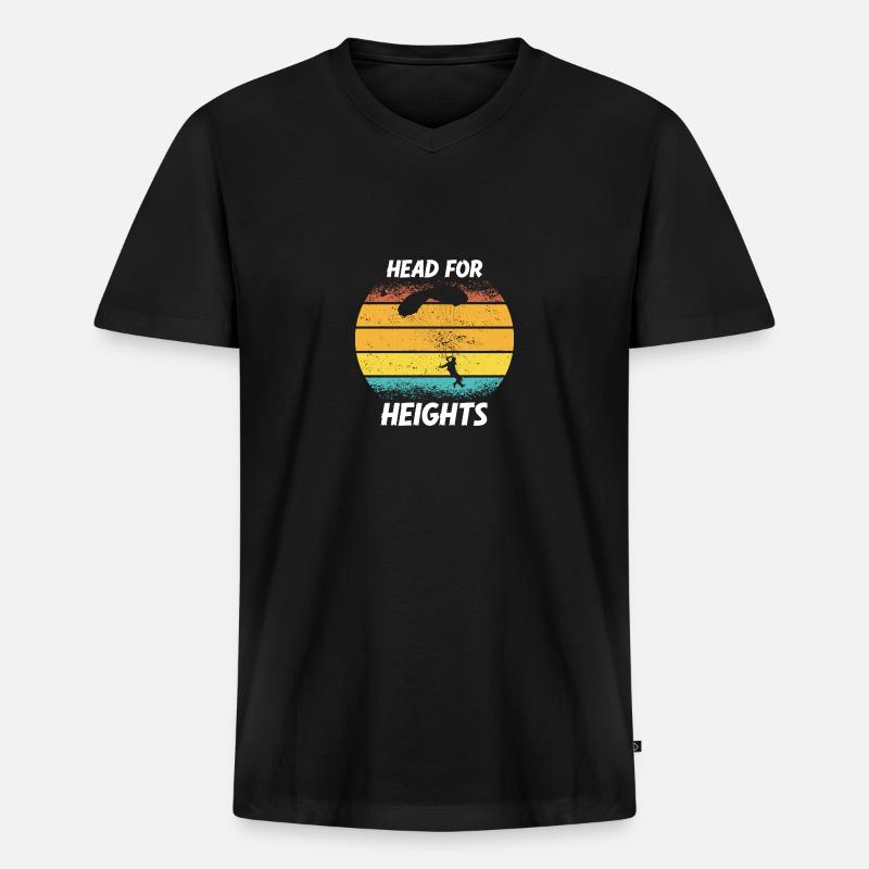 Skydiving Parachuting Skydive Skydiver - Männer Premium Bio T-Shirt mit V-Ausschnitt - Schwarz