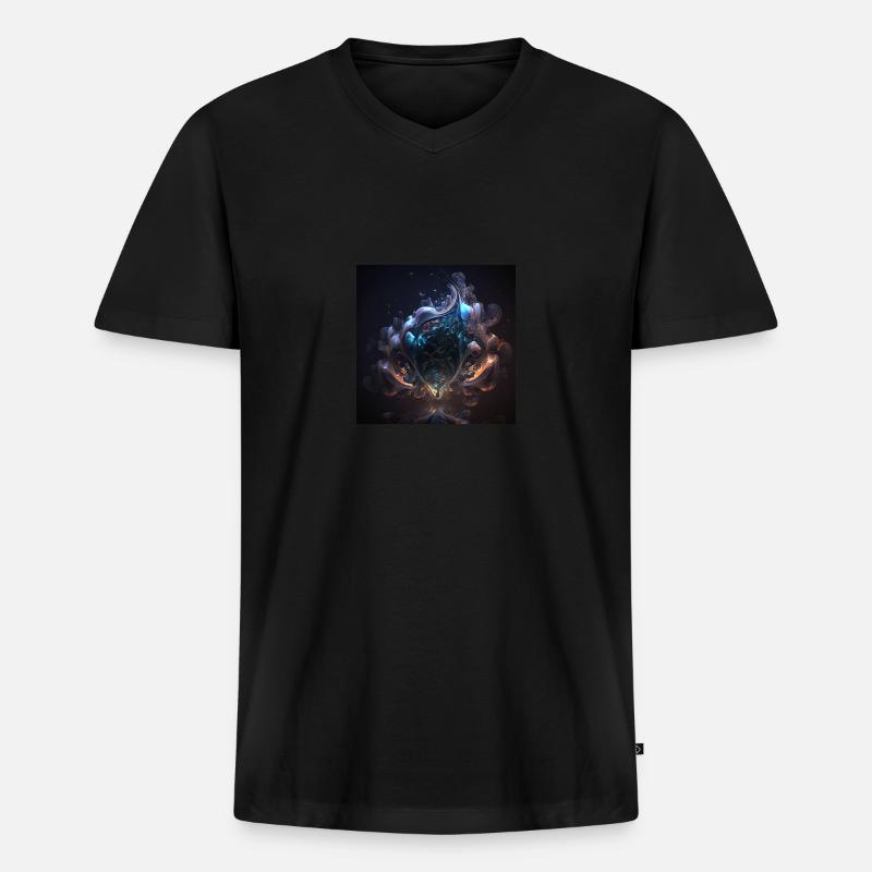 Digitale Kunst Abstract n°5 - Männer Premium Bio T-Shirt mit V-Ausschnitt - Schwarz