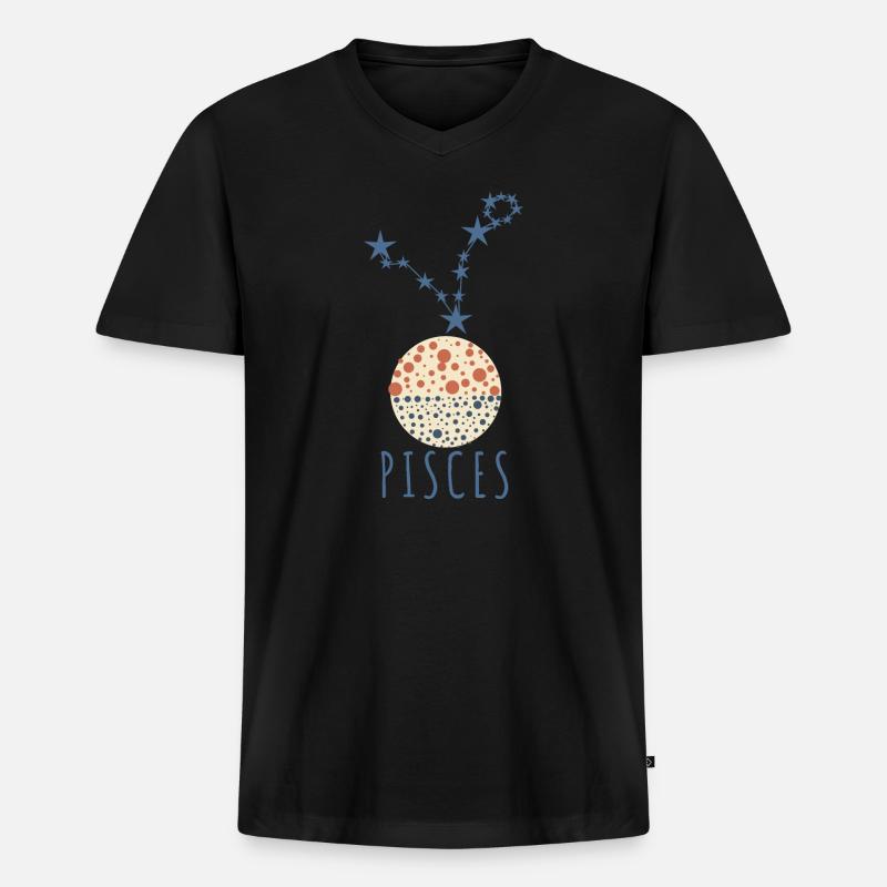 Das Sternbild der Fische - Männer Premium Bio T-Shirt mit V-Ausschnitt - Schwarz