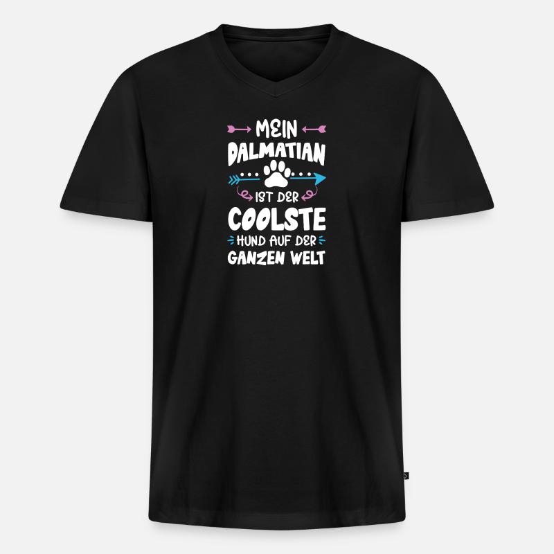dalmatiner hund spruch - Männer Premium Bio T-Shirt mit V-Ausschnitt - Schwarz