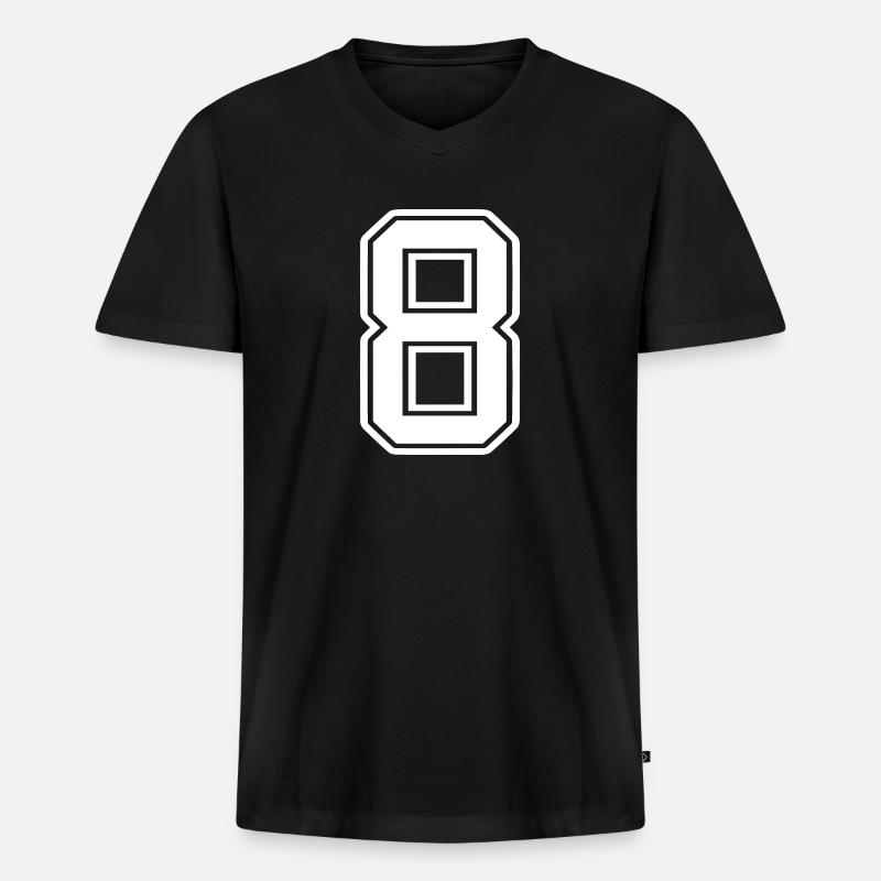 8 - Männer Premium Bio T-Shirt mit V-Ausschnitt - Schwarz