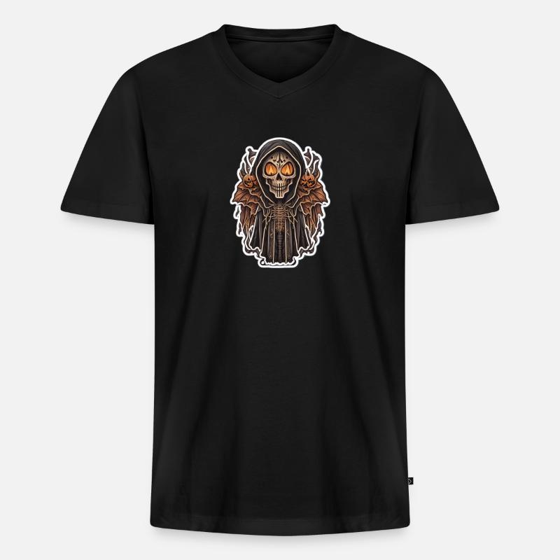 Dracula - Männer Premium Bio T-Shirt mit V-Ausschnitt - Schwarz