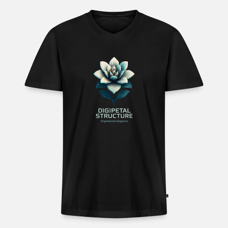 Digipetal Structure – Engineered Elegancev - Men's Premium Organic T-shirt with V-neck - black