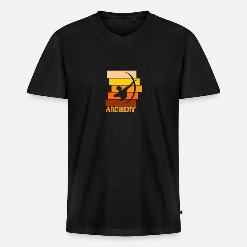 Bogenschießen, Bogen - Männer Premium Bio T-Shirt mit V-Ausschnitt - Schwarz