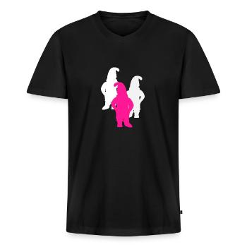 drôle de nains de jardin enfant d’été - T-shirt encolure en V Premium bio Homme - noir - Devant - Nico (187cm)