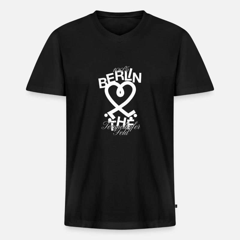 Tempelhofer Feld Skate - Männer Premium Bio T-Shirt mit V-Ausschnitt - Schwarz